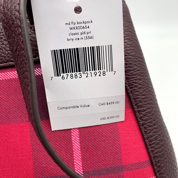 Kate Spade Plaid Medium Backpack - Picture 11 of 11